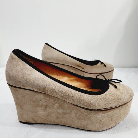 Anthropologie x Leifsdottir Jenni Platform Suede Ballet Flat Beige 3.75” Size 40 - Picture 9 of 16